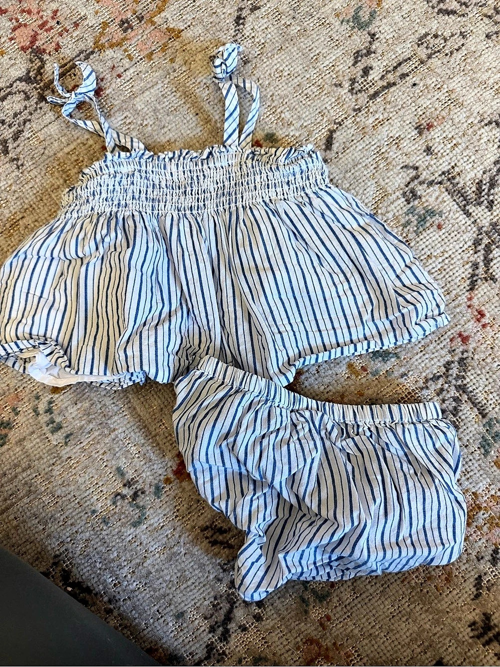 Baby Gap Blue & White Striped Shorts Set